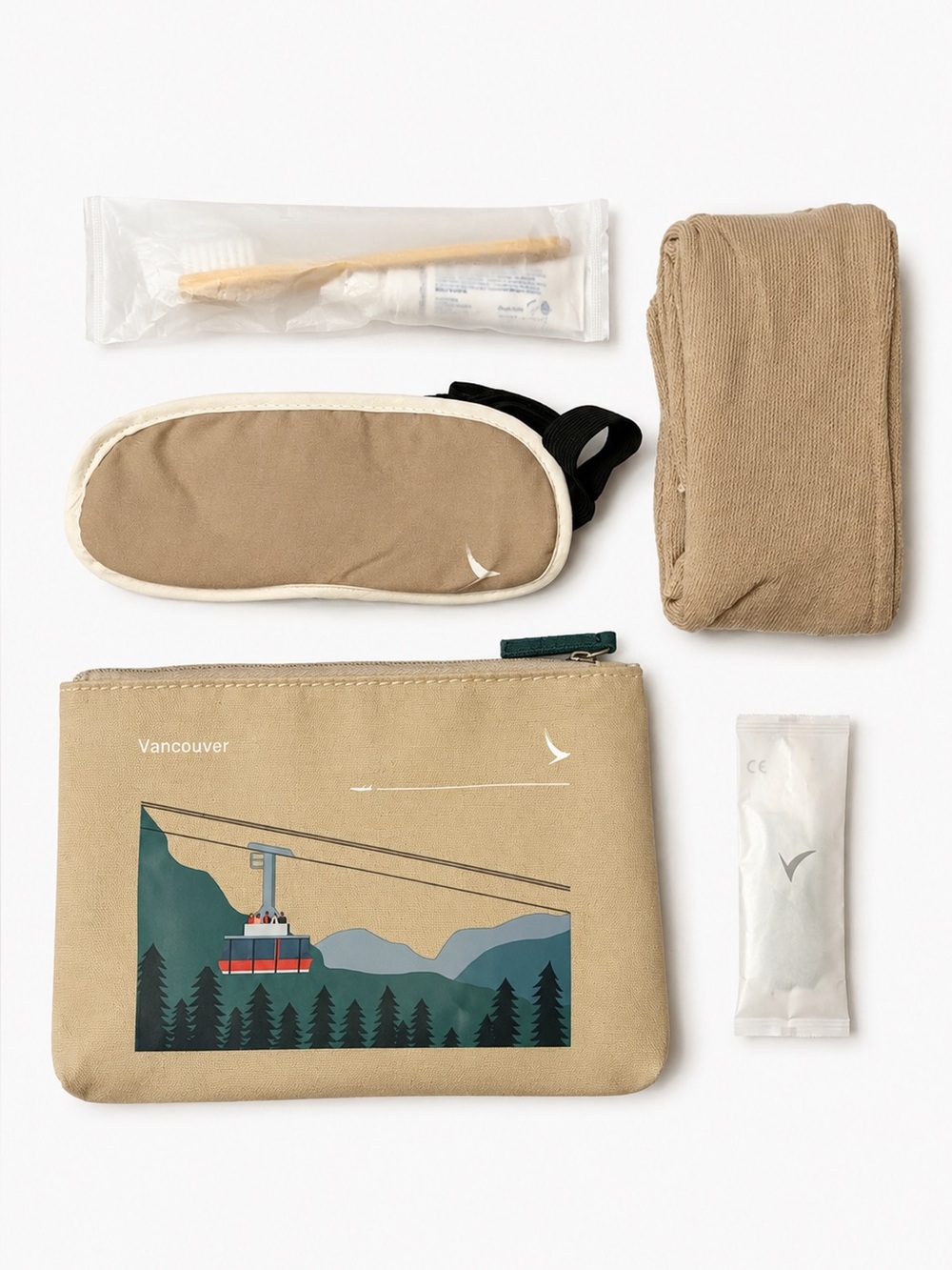 NEW Cathay Pacific Premium Economy Amenity Kit Vancouver Travel Vanity Pouch